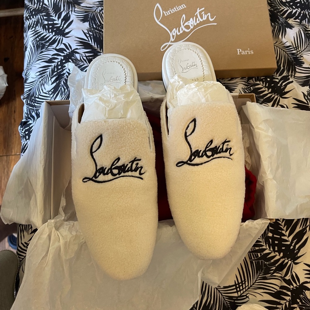 Christian louboutin white dress shoes